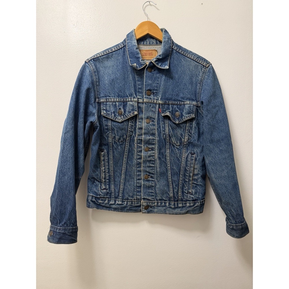 Vintage Levis Blue Denim Trucker Jacket 40 R Blue USA 70506-0216 Men's Small 80s